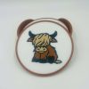 Premium Cork Base highland Cow Coaster Set with Holder - Bar or Mancave