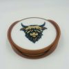 Premium Cork Base highland Cow Coaster Set with Holder - Bar or Mancave - Image 2
