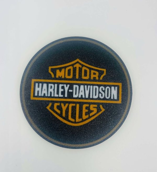 Premium Cork Base Harley Davidson Coaster Set with Holder - Bar or Mancave - Image 3